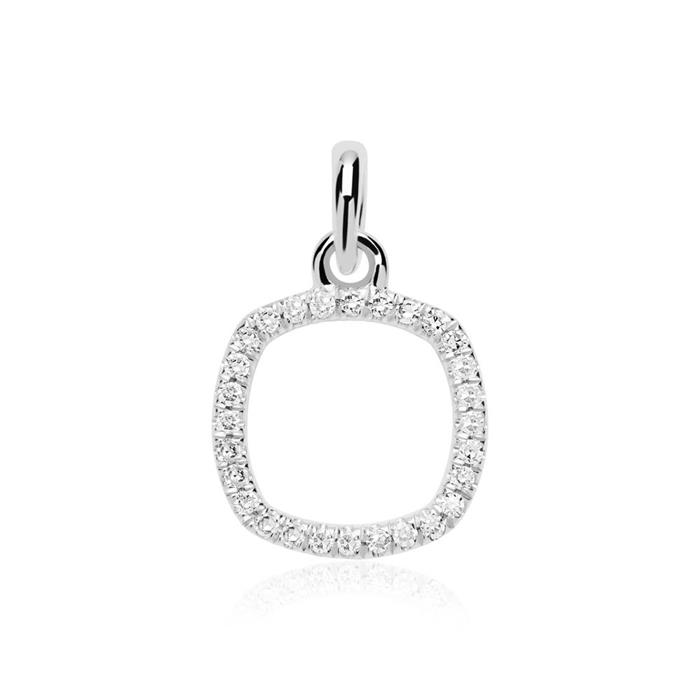 Pendant in 14ct white gold with diamonds