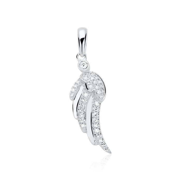 Wings chain in 14ct white gold with diamonds