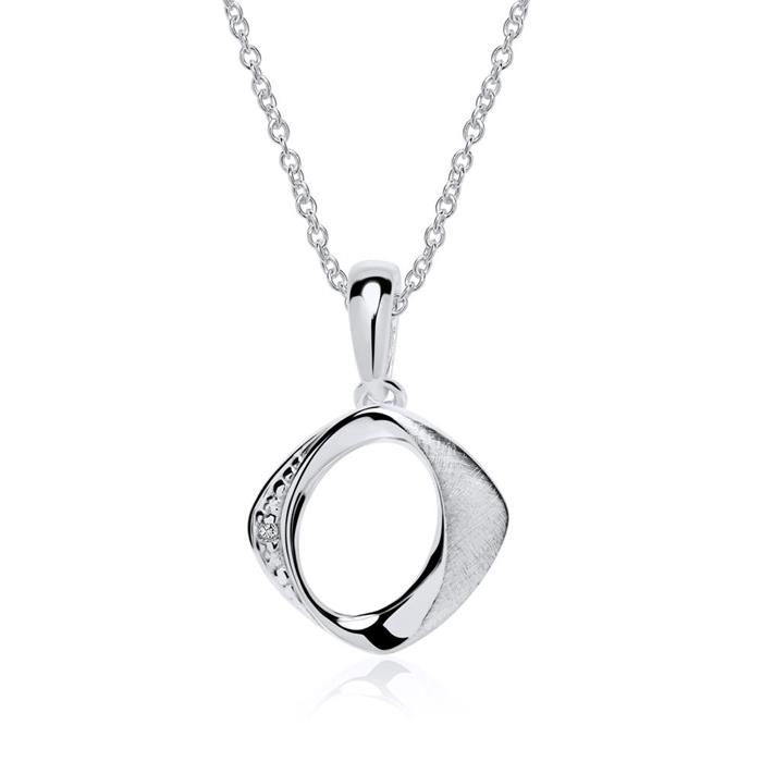 Pendant in 14ct white gold with diamond