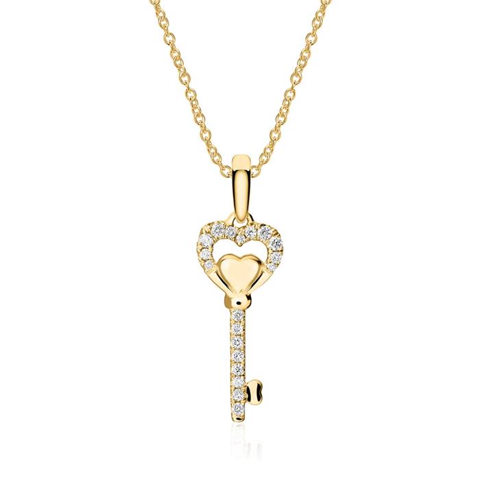 Chain key 18ct gold with diamonds