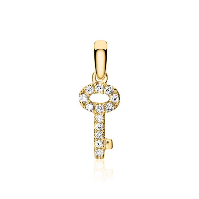 Llave de cadena de oro 18 quilates con diamantes