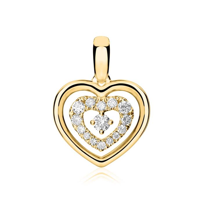 18ct gold heart chain with diamonds