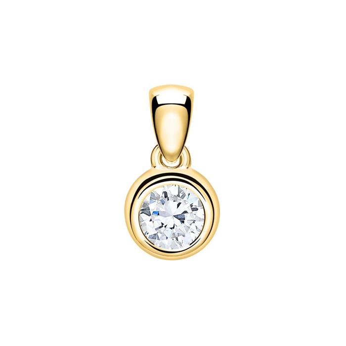 Pendant In 14ct Gold With Diamond