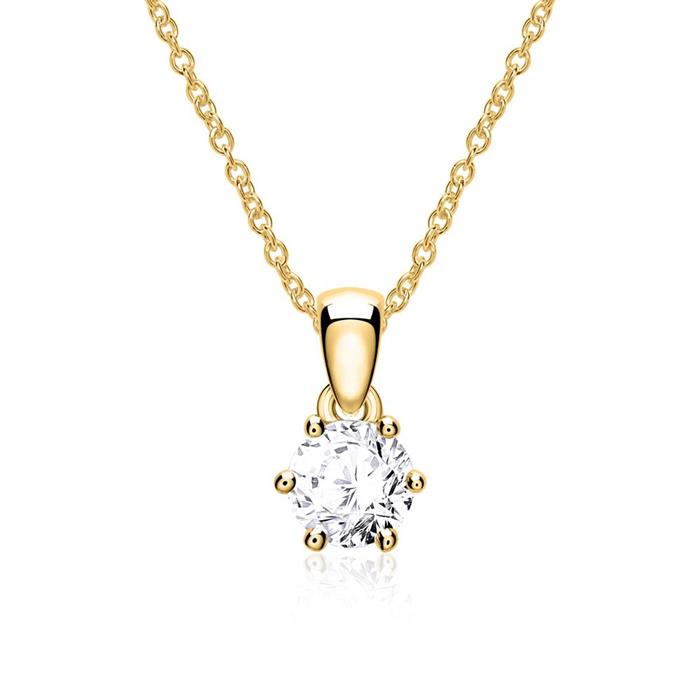 Pendant For Ladies In 14ct Gold With Diamond