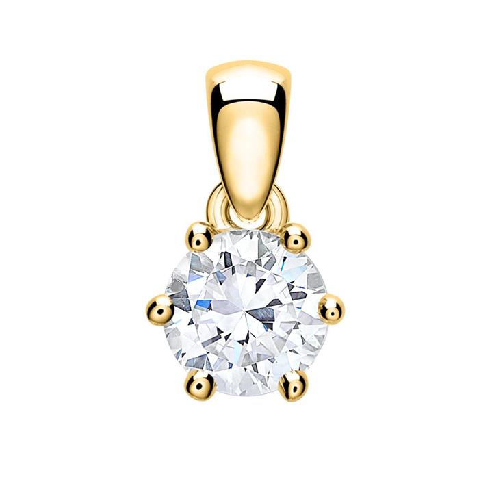 Pendant For Ladies In 14ct Gold With Diamond