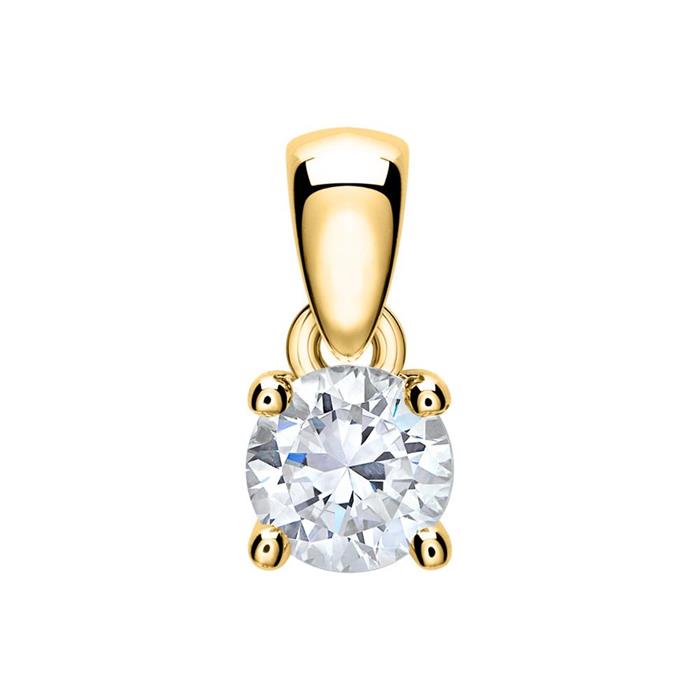 Damenkette aus 14-karätigem Gold mit Diamant