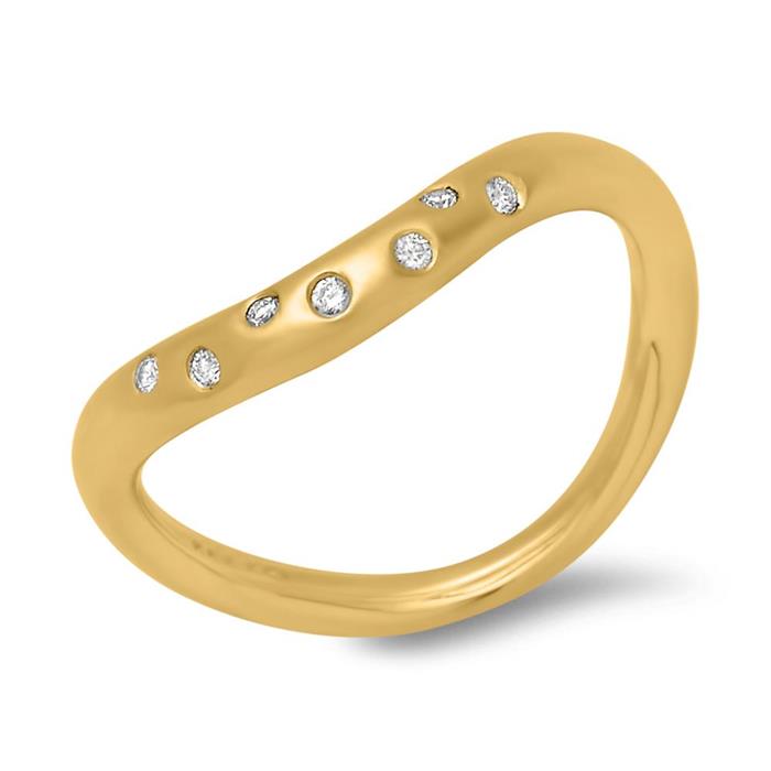 585er Gelbgold Ring mit Brillanten 0,0525 ct.