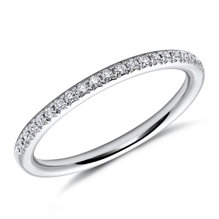 Filigrana anillo de diamantes 18 quilates oro blanco