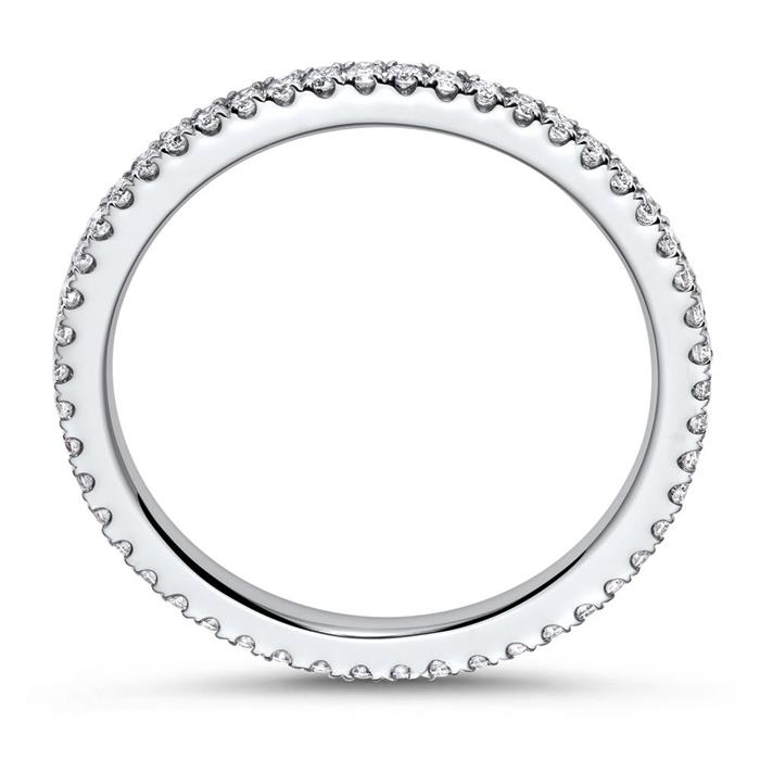 Glanzende Diamanten ring 18 karaat witgoud
