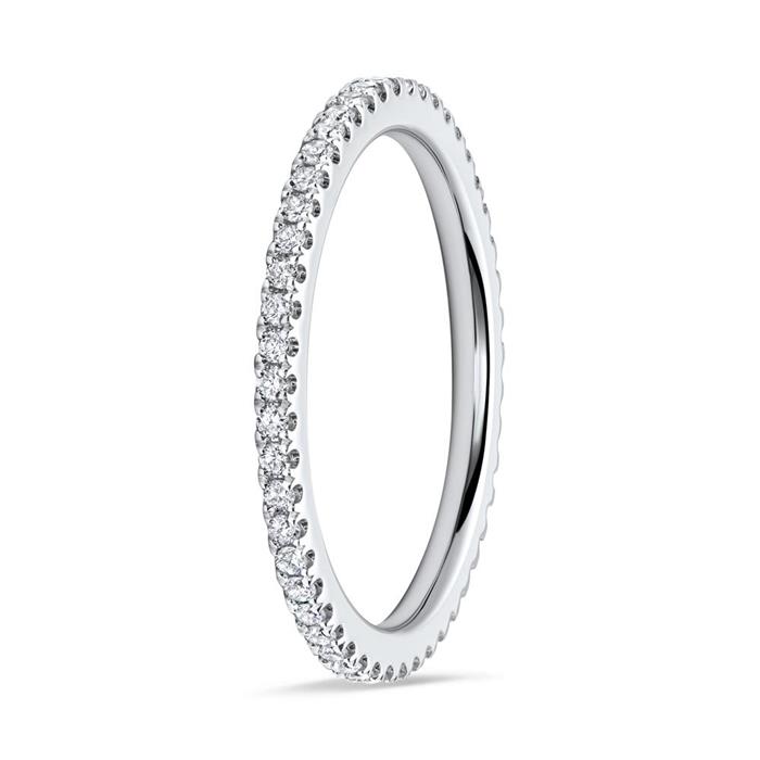 Anillo diamante brillante oro blanco 18 quilates