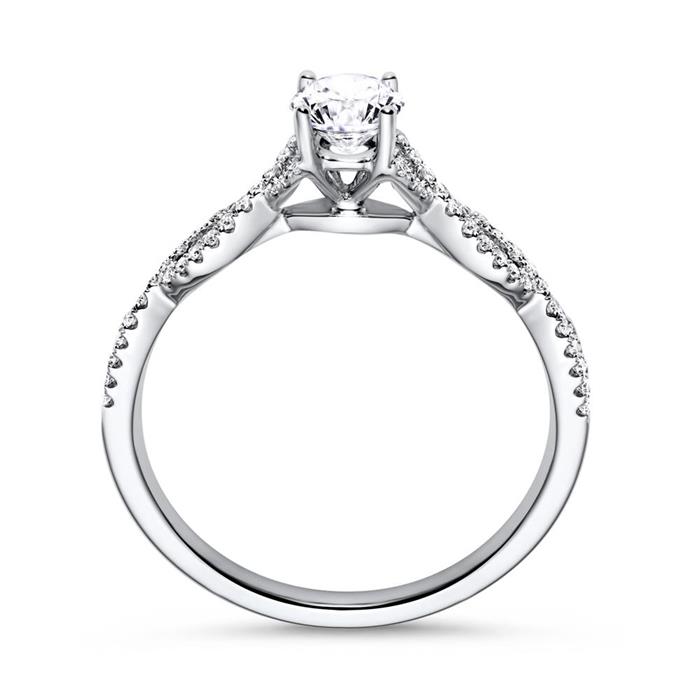 Twistring with diamonds 0,18ct total white gold