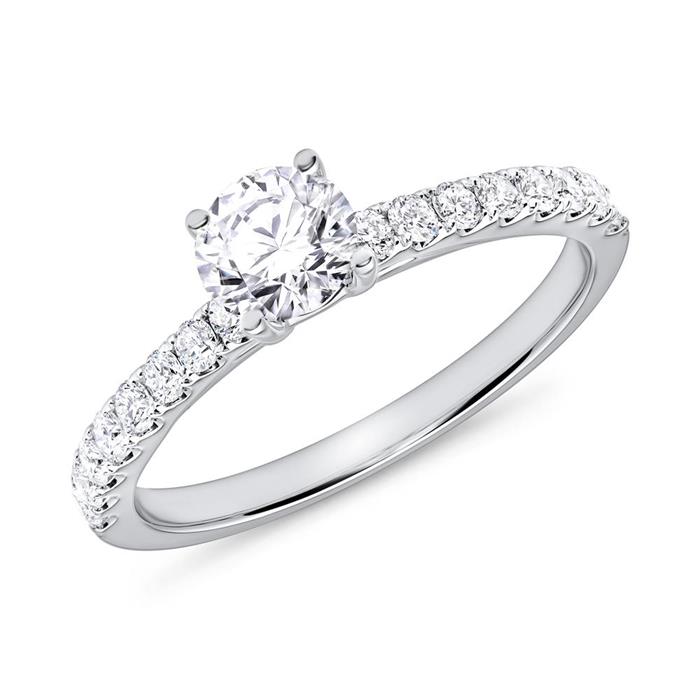 Engagement ring diamonds 0,87ct total white gold
