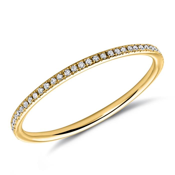 Geelgouden Diamanten ring 18 karaat gouden Diamanten