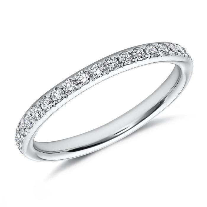Rhodium-plated Diamanten ring in 18 karaat witgoud