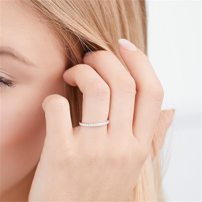 Rhodium-Plated Diamond Ring In 18ct White Gold
