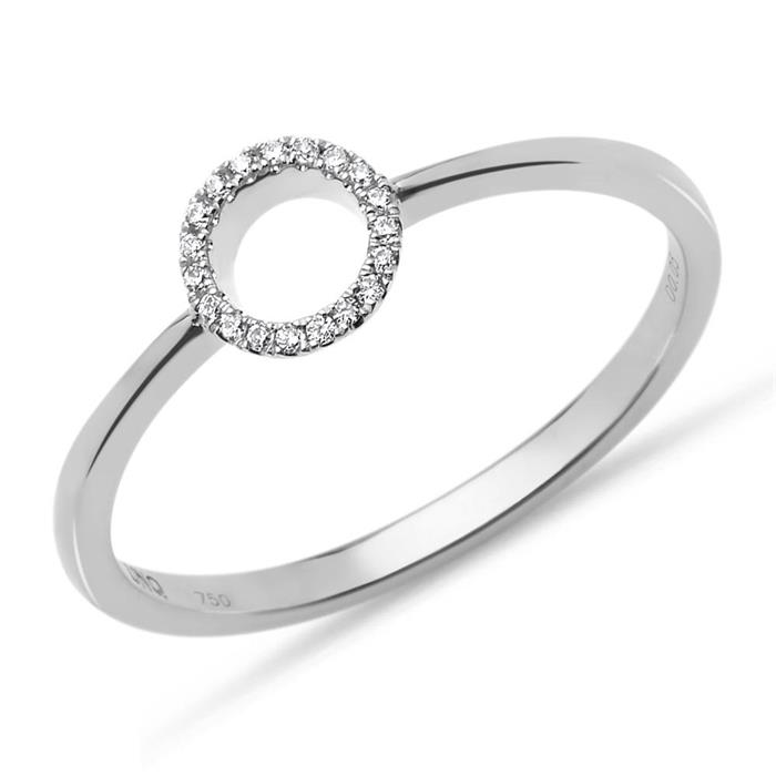 Anillo grabable de diamantes 0,05 ct. 18 quilates oro blanco