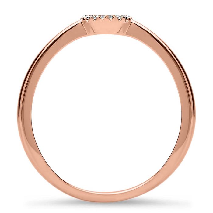 Diamond ring 18ct red gold 0,05ct engravable