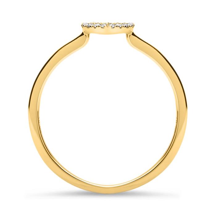 Diamantring Herz 0,07 ct 750er Gelbgold