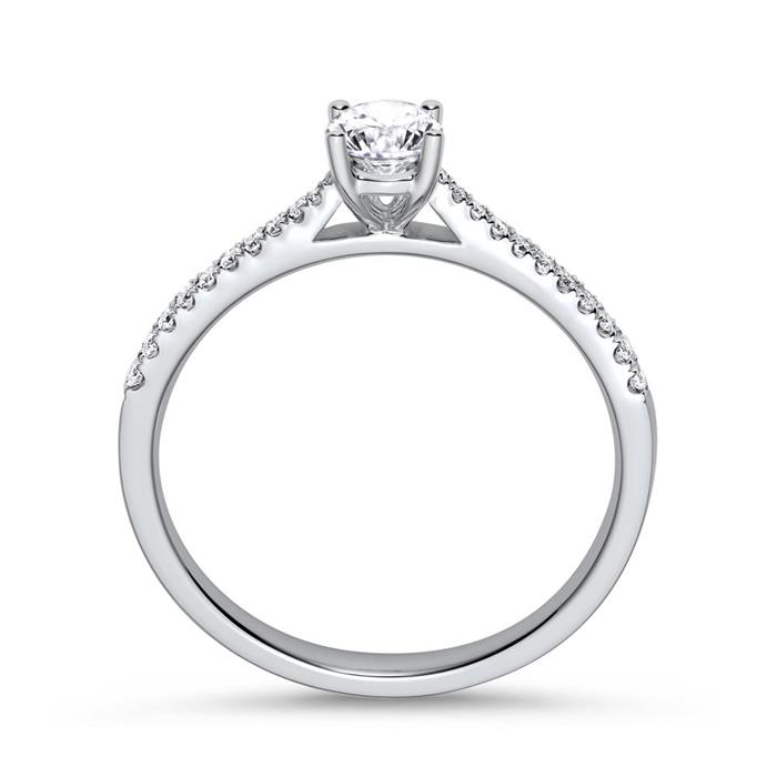 Ring met 22 Diamanten 0,14ct 18 karaat witgoud