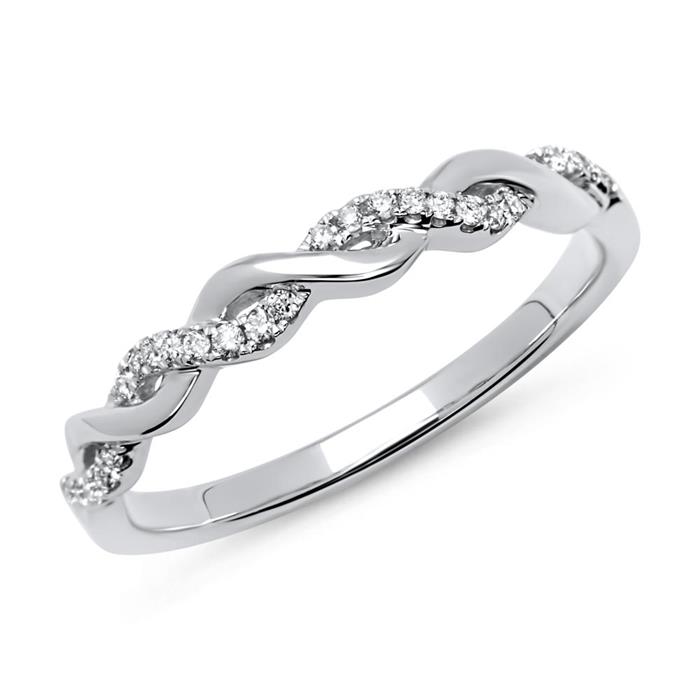 Eleganter 750er Twisted Ring 26 Diamanten