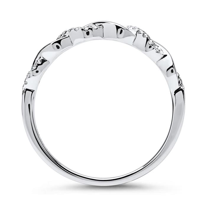 Eleganter 750er Twisted Ring 26 Diamanten