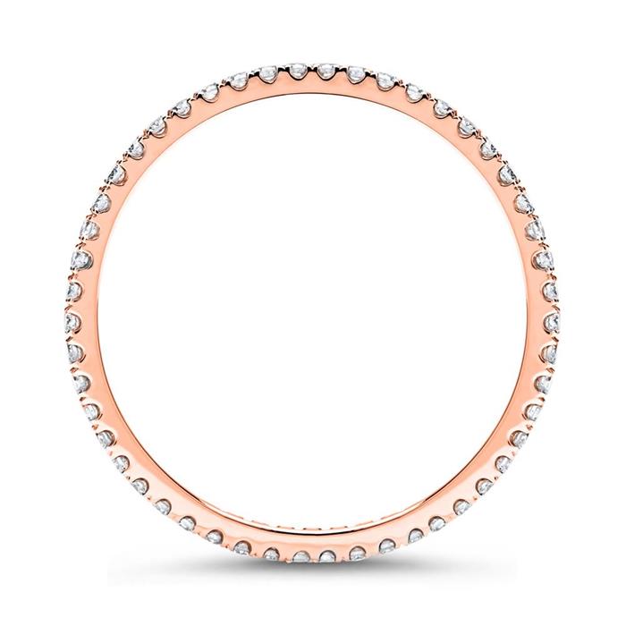 Mémoire ring 18 karaat roségoud 50 Diamanten