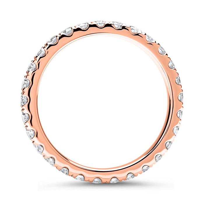 Anillo memoire oro rosa 18 quilates 29 diamantes