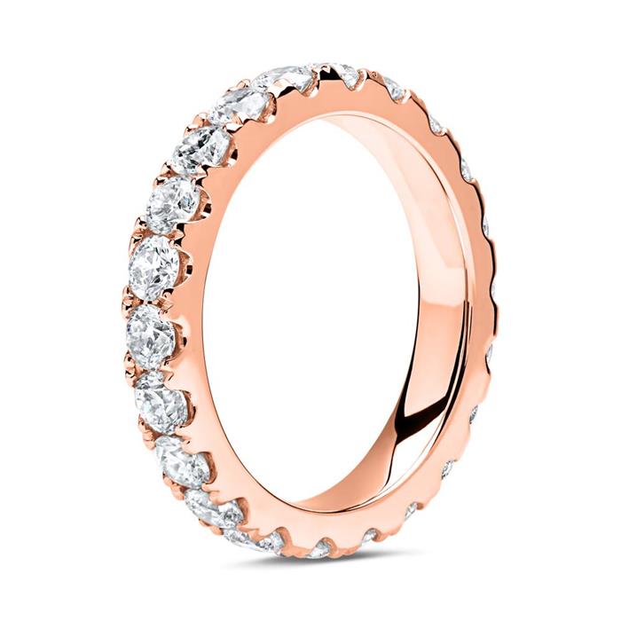 585er Roségold Memoire Ring 22 Diamanten