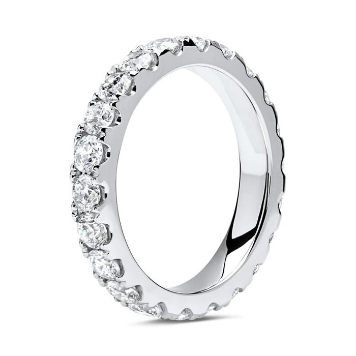 18ct white gold memoire ring 22 diamonds