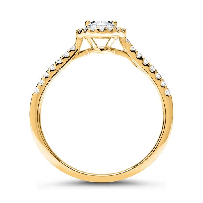 585er Gold Verlobungsring mit Diamanten