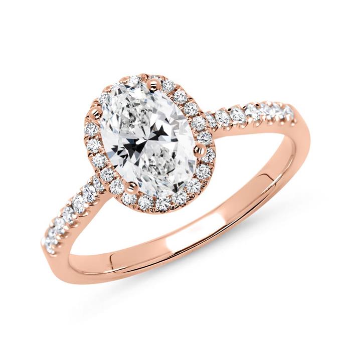 750er Roségold Verlobungsring mit Diamanten