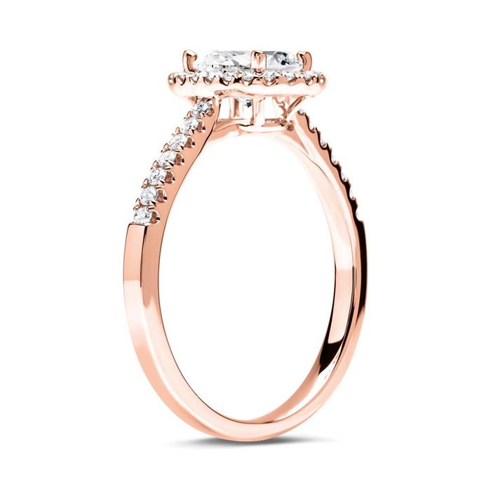 18ct rosegold engagement ring with diamonds