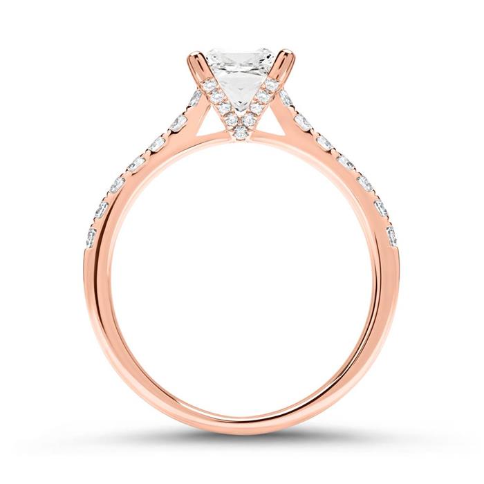 Verlobungsring 585er Roségold mit Diamanten