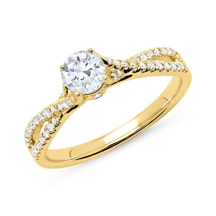 Ring 585er Gold mit Diamanten