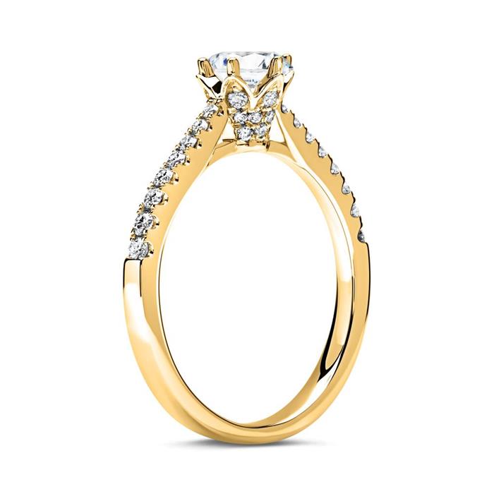 18 Karat Gelbgold Ring mit Diamanten