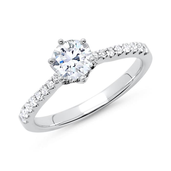 14ct white gold ring with diamonds