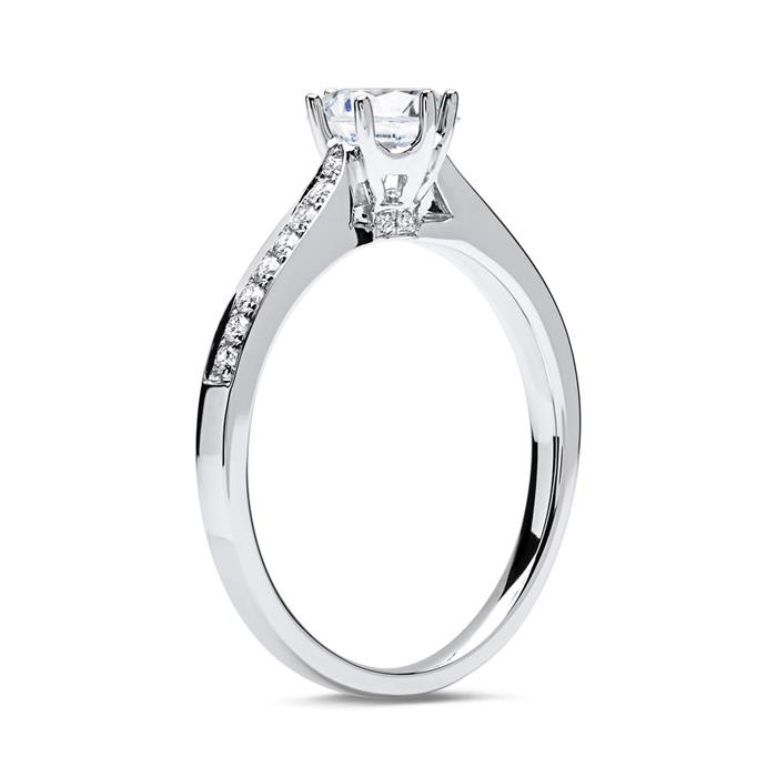 Ring 18ct white gold with diamonds