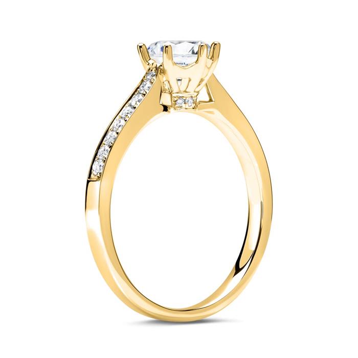 Engagement ring 18ct gold with diamonds