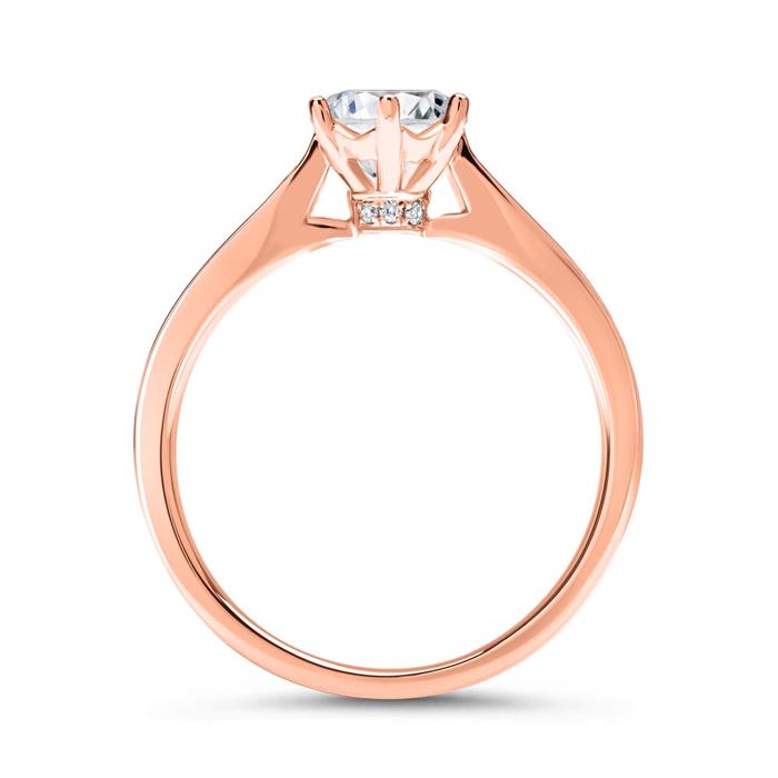 Engagement ring 14ct rose gold with diamonds