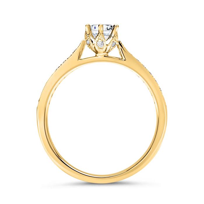 Ring 14 karaat goud voor Diamanten