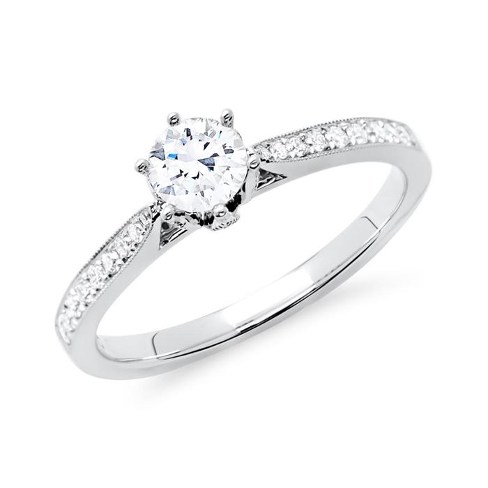 Ring 18ct white gold for diamonds