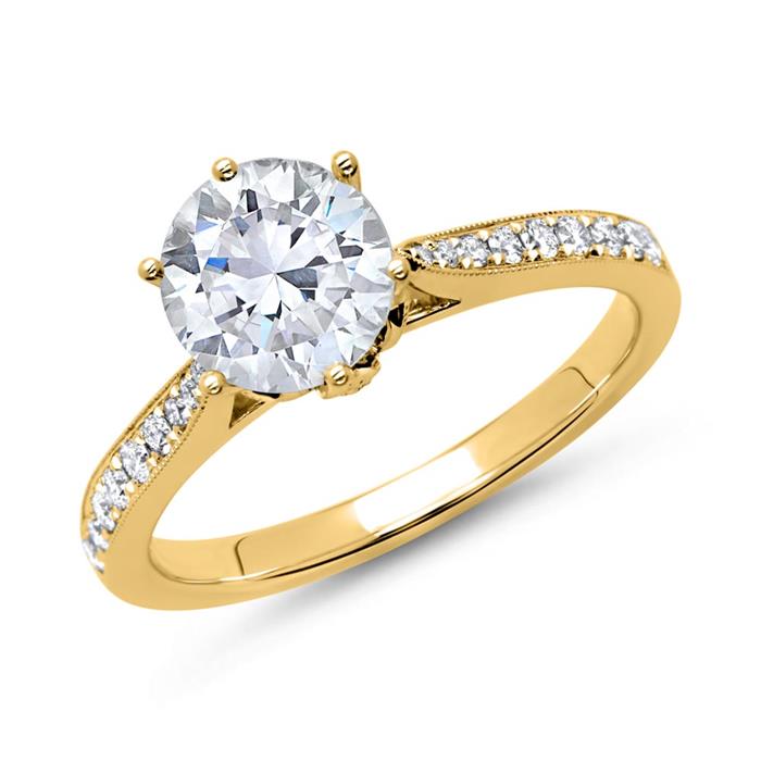 Engagement ring 14ct gold with diamonds