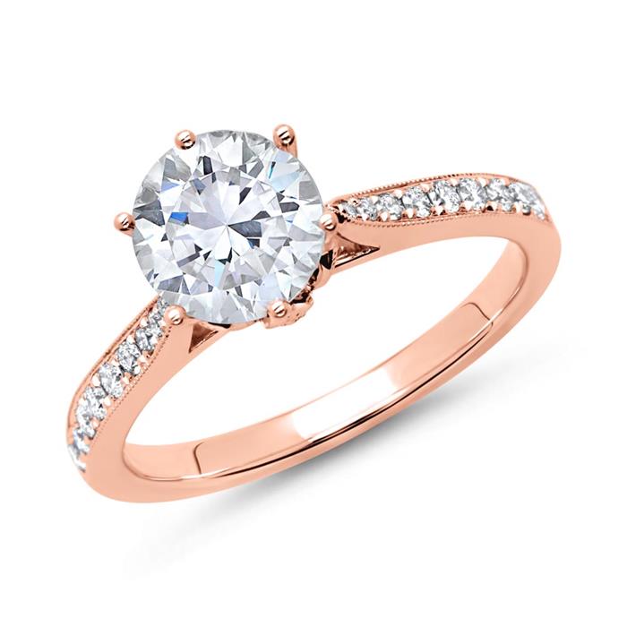 Engagement ring 18ct rose gold with diamonds