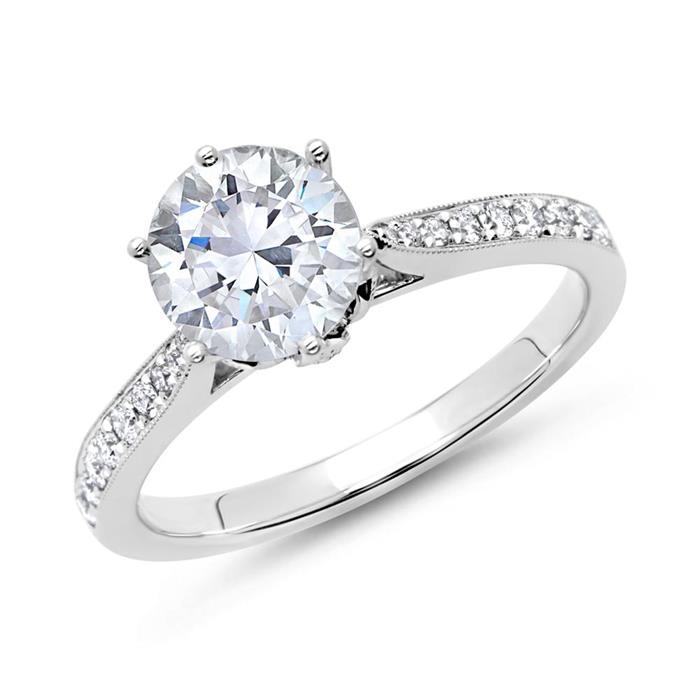 Engagement ring 18ct white gold with diamonds