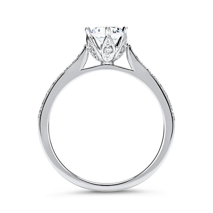 Engagement ring 14ct white gold with diamonds