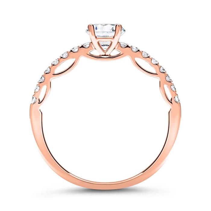 Ring 18ct Rose Gold With Diamonds