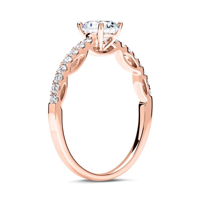 Ring 18ct rose gold with diamonds