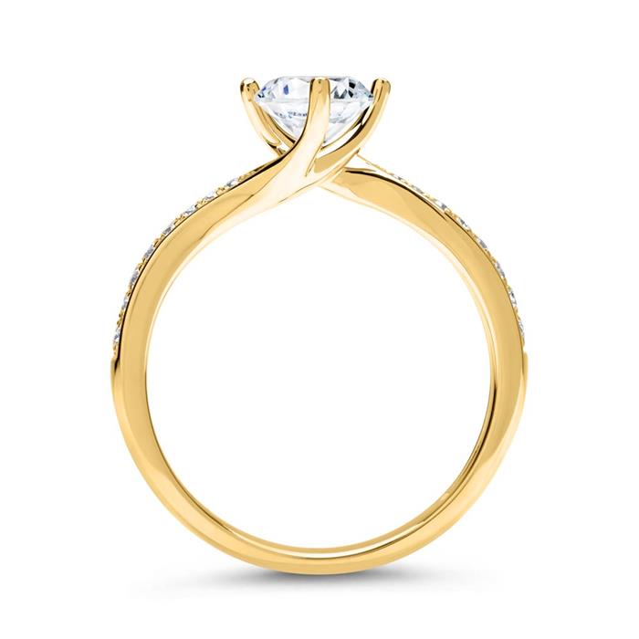 Ring 14ct gold with diamonds