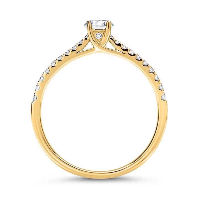 585er Gold Ring mit Diamanten