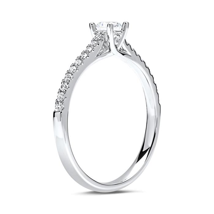 Engagement ring 14ct white gold with diamonds